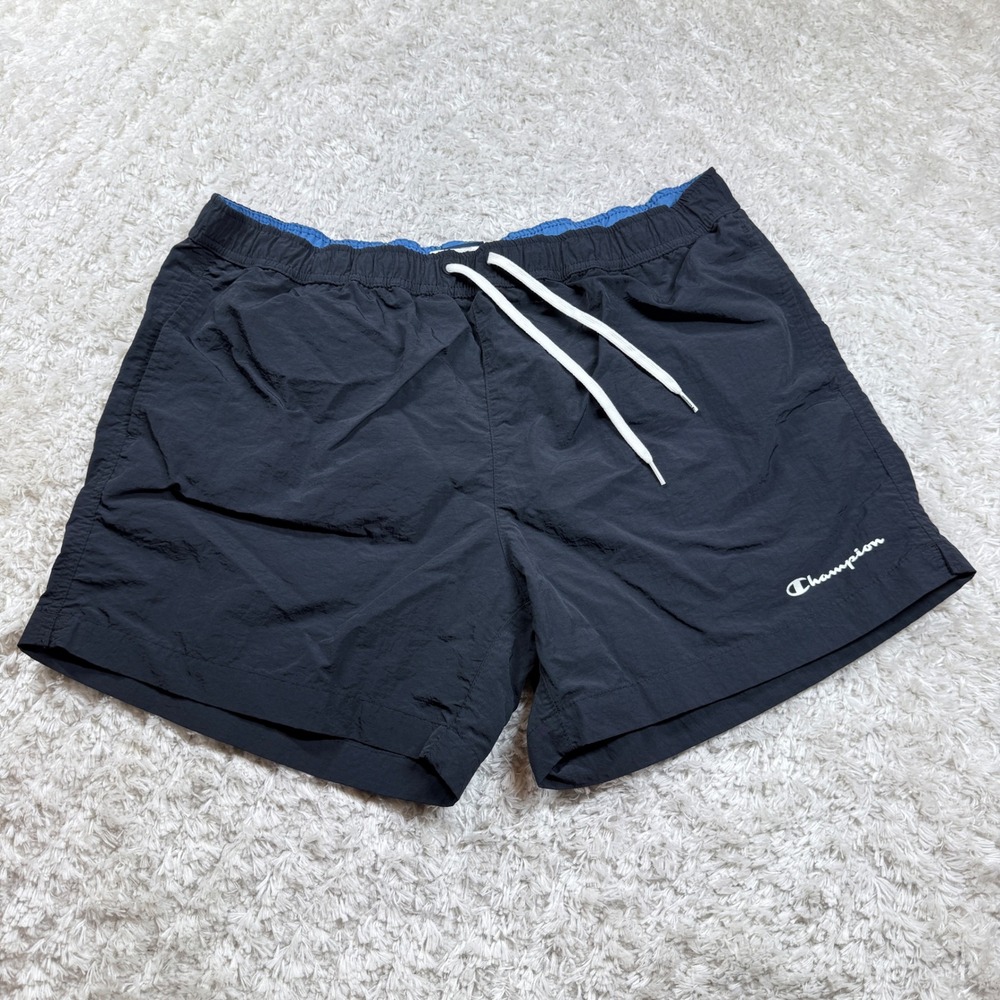 Champion Mens 3XL Swim Trunks Shorts Black Activewear Lightweight Drawstring